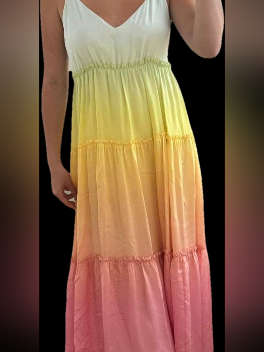 Cami NYC Adrienne Rainbow Ombré Silk Midi Dress, size XS, NWT - Picture 6 of 7